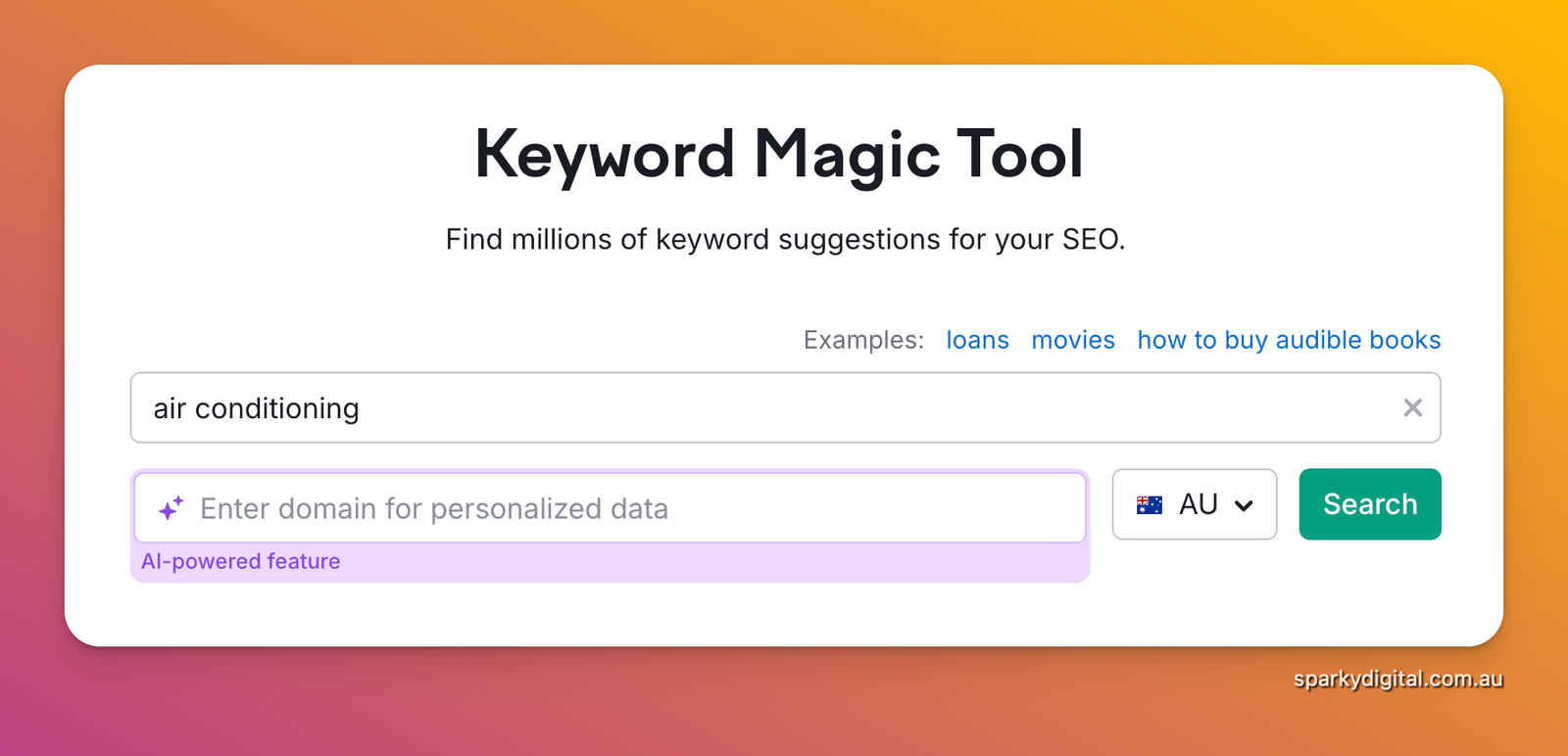 SemRush Keyword Magic Tool