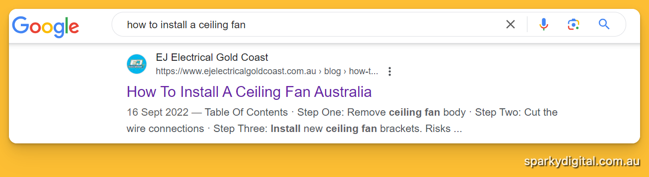 Ceiling fan SERPs