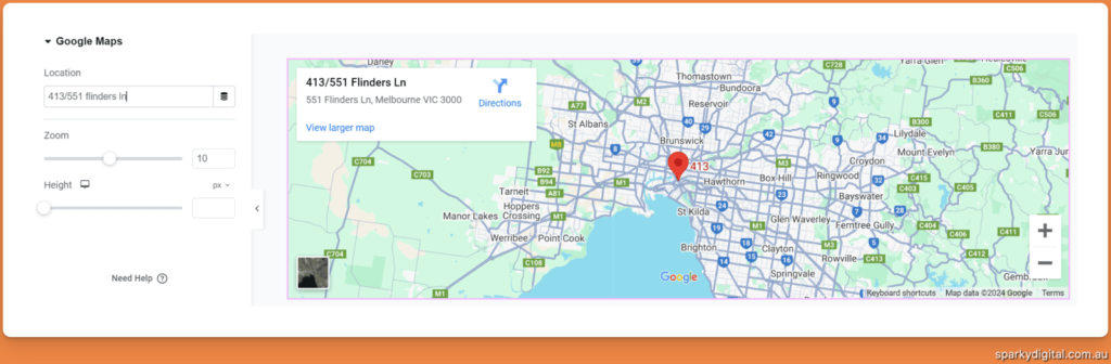 Elementor Google Maps Element
